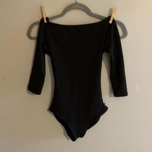 Capezio 3/4 sleeve boat neck leotard